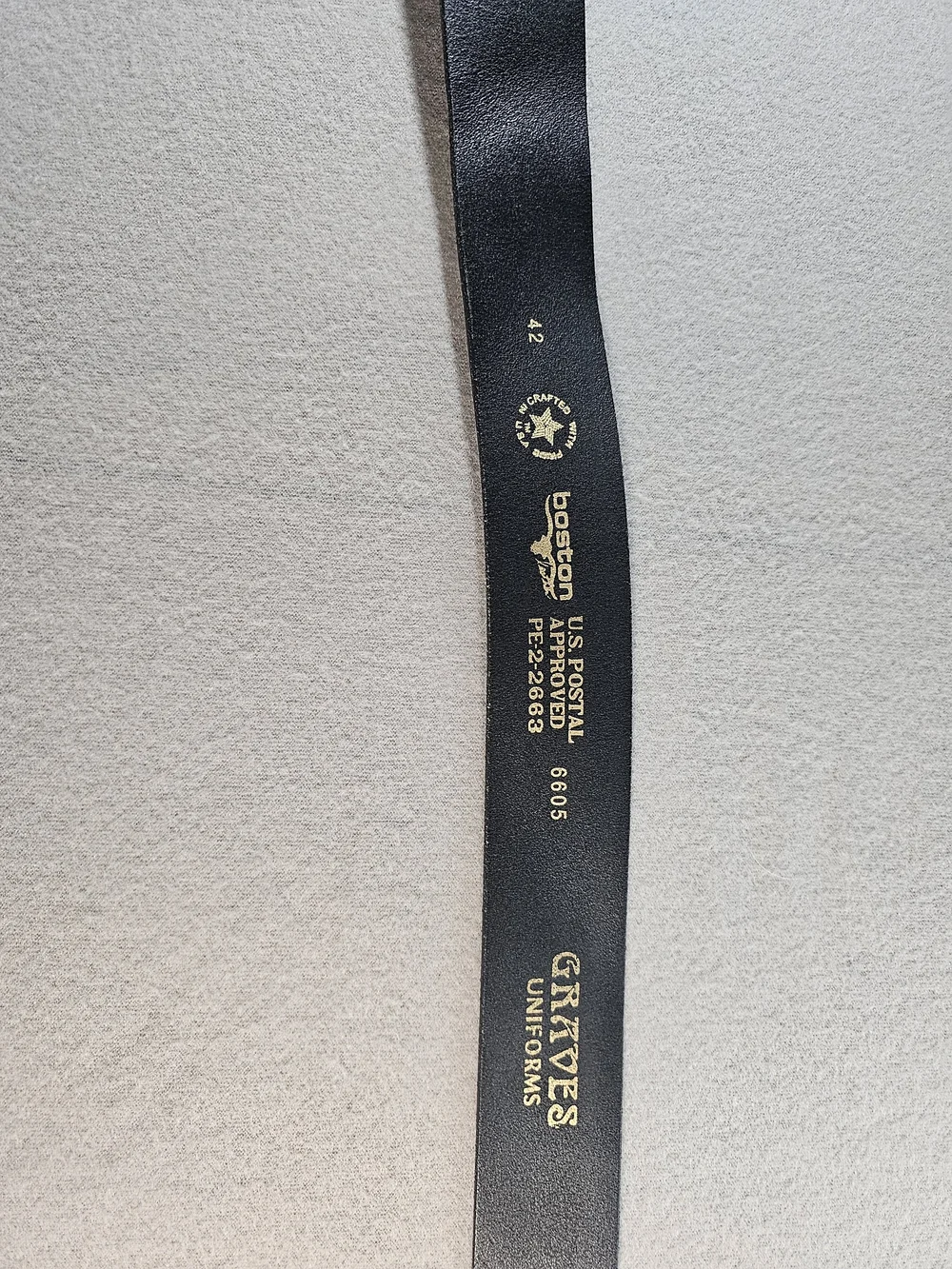 Graves Uniform Genuine Leather Black Men's Belt with Silver Buckle Size 42